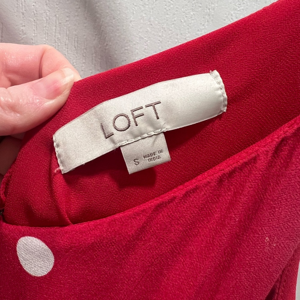 Loft- Red & White Disney Polka Dot Spaghetti Strap Jumpsuit - Picture 5 of 6